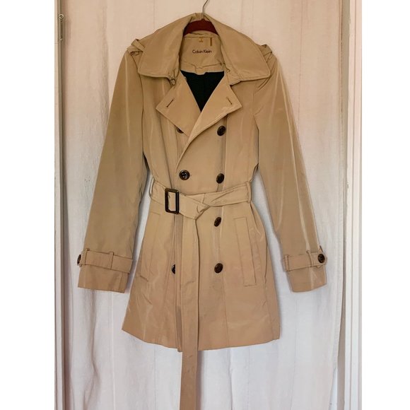 Calvin Klein Short Trench w Wool Lining - Picture 1 of 6